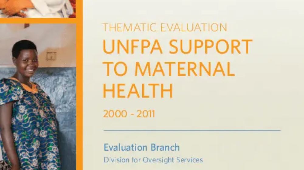 a visual with the text 'UNFPA support to maternal health (2000-2011)'