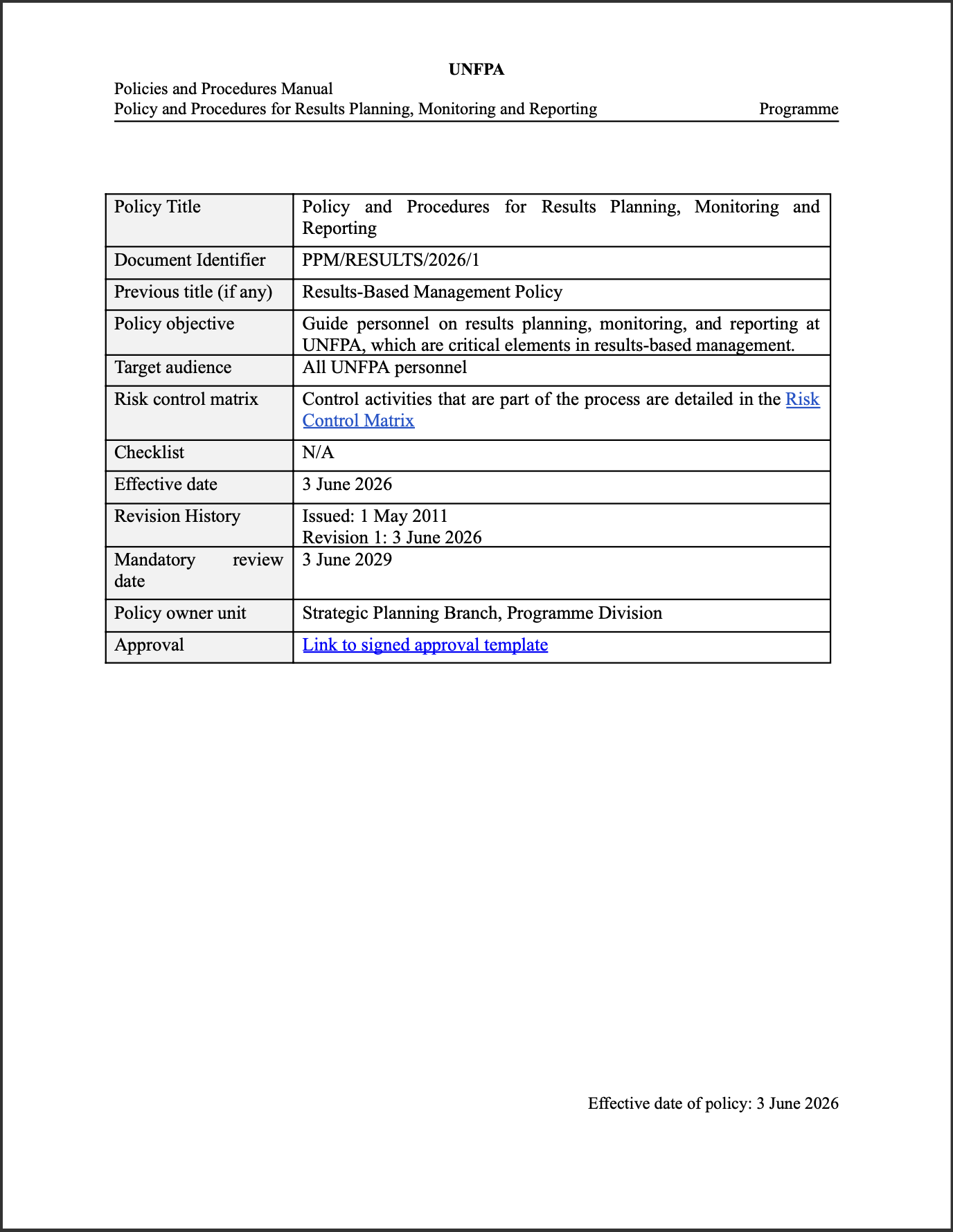 Resource cover image showing policy cover page