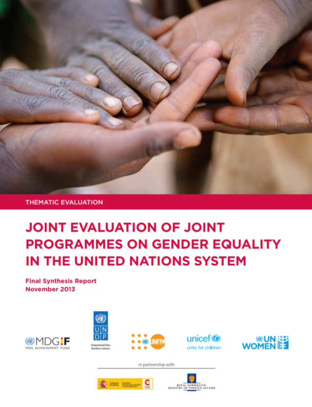 Cover of Joint evaluation of joint gender programmes in the UN system