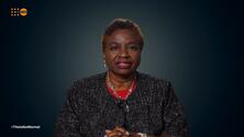 UNFPA Executive Director Natalia Kanem speaks to the camera.