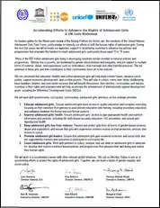 Accelerating Efforts to Advance the Rights of Adolescent Girls: A UN ...