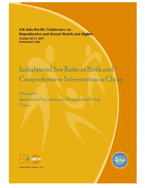 Imbalanced Sex Ratio at Birth and Comprehensive Intervention in China ...